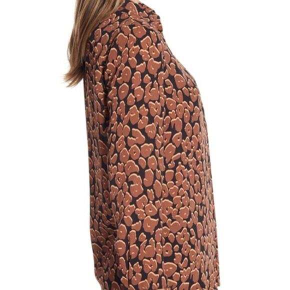 Scotch & Soda Leopard Print Button Down Shirt Brown Size S - Picture 2 of 7